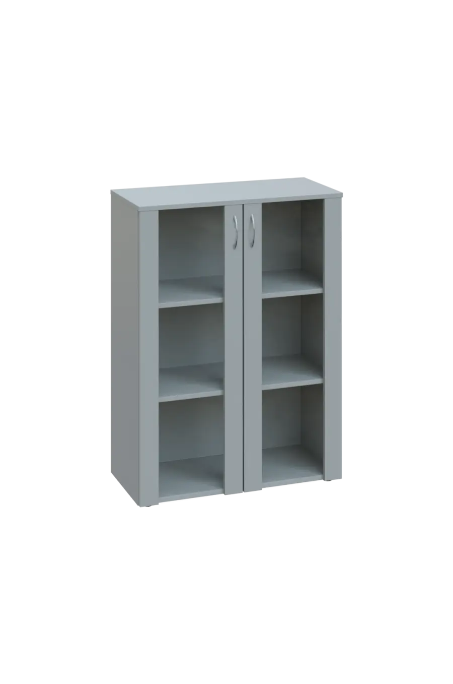 N 3 - 8S kancelářská skříň, 2-dveřová/prosklená, 1100x800x400, šedá